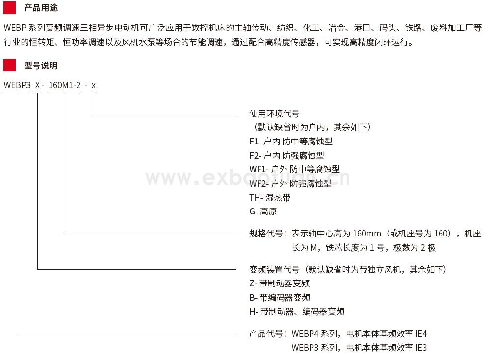 WEBP4 變頻調(diào)速三相異步電動機(jī)( 中心高80~355）(圖1)