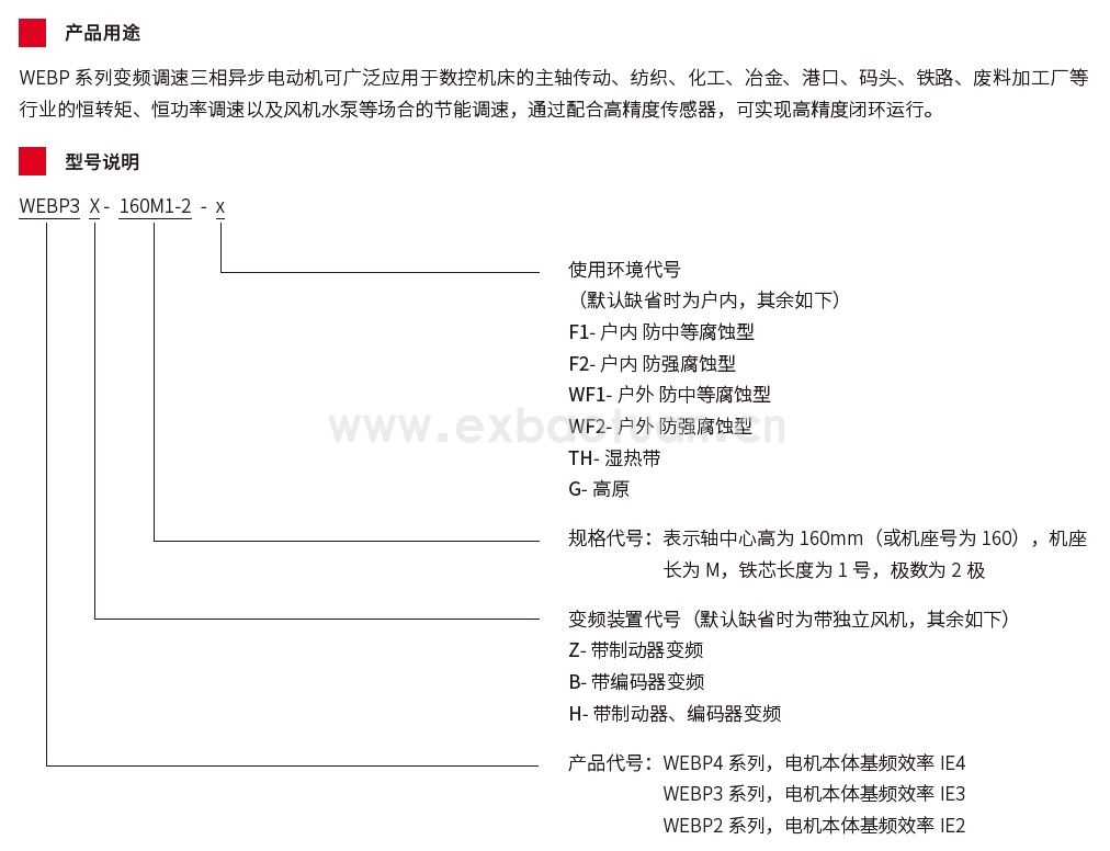 WEBP3 變頻調速三相異步電動機( 中心高80~355）(圖1)