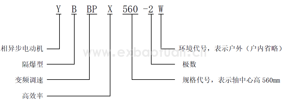 YBBPX系列高壓隔爆型變頻調速三相異步電動機(中心高500～800）(圖1)
