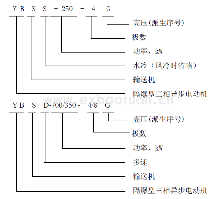 YBSS、YBSD系列輸送機用隔爆型三相異步電動機(圖1)